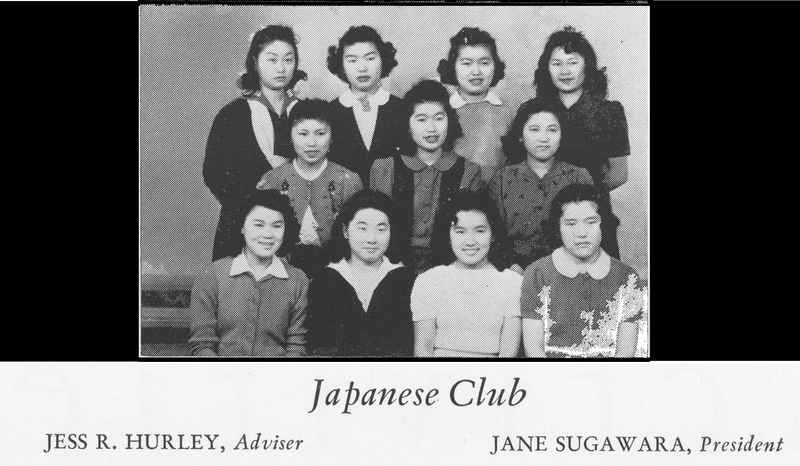 Image of the Japanese Club at Franklin High School. Students are lined up in three rows.